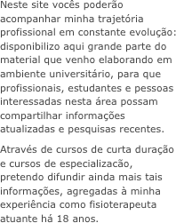 A Pi&ecirc; Fisioterapia &amp;amp; Bem Estar oferece atendimento cl&iacute;nico atrav&eacute;s de diversas t&eacute;cnicas terap&ecirc;uticas que s&atilde;o descritas neste site. Alguns casos cl&iacute;nicos ser&atilde;o tamb&eacute;m apresentados como forma de exemplifica&ccedil;&atilde;o pr&aacute;tica do uso das mesmas.&amp;#10;Espero que este material seja &uacute;til n&atilde;o apenas para a comunidade acad&ecirc;mica, mas para todas as pessoas que possam ser beneficiadas por estes estudos.